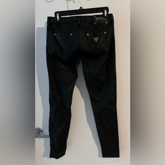 Vintage Guess coated black skinny pants 26 - Picture 3 of 5
